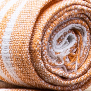 Jeté de canapé léger tissé à la main avec un tissage texturé, bordure à franges en slub, couverture décorative en coton, fournisseur indien - Product Image 5