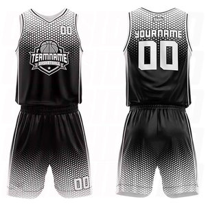 Ensemble de vêtements de sport pour hommes en polyester sans manches, best-seller, short en mesh noir et blanc et maillot de basket-ball personnalisé pour adultes - Product Image 3
