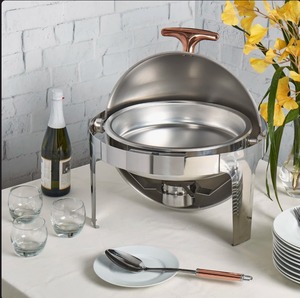 Juego de 2 calentadores de comida redondos premium para buffet, ideales para catering, al mejor precio - Product Image 2