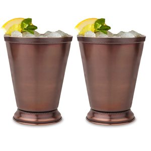Copas de Cóctel Mint Julep de Acero Recubierto de Cobre Ecológicas de Primera Calidad con Logotipo Personalizado Grabado con Láser para Fiestas, Bares, Clubes y Pubs - Product Image 1
