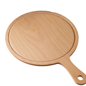 Planche à pizza ronde en bois au design élégant avec poignée, planche à découper et à servir pour le fromage, accessoire de cuisine à bon prix - Product Image 2