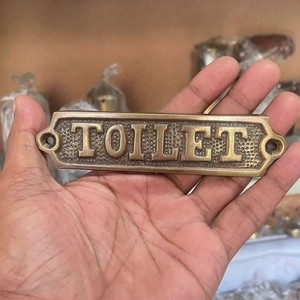 Handmade Solid <b>Brass</b> Decorative Door Name Plate Sign with Embossed <b>Letter</b> Design Hotel Office Villa Restaurant Entrance Decor - Product Image 6