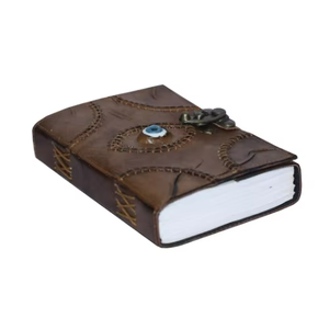 Journal en cuir fait main avec motif œil de dieu cousu, inspiré de Hocus Pocus, classique pour la lecture et l'écriture, papier en coton recyclé - Product Image 4