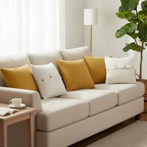SOGA 5PC Golden Yellow <b>Velvet</b> Pillowcase and Knit Comfort Pillow <b>Cover</b> Set Stylish Sofa Decorative <b>Cushion</b> Cases - Product Image 2