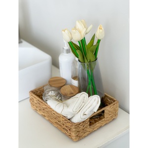 Vietnam-Water Hyacinth Woven <b>Storage</b> <b>Basket</b> With Wooden Handles for Home <b>Bathroom</b> Kitchen Laundry-Quality Laundry Bags & <b>Baskets</b> - Product Image 6