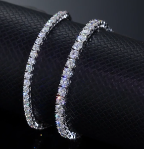 Bracelet tennis classique unisexe en or 14 carats avec diamant de laboratoire Aniva taille brillant rond 2,5-6 carats IGI VVS, bijou cadeau - Product Image 6