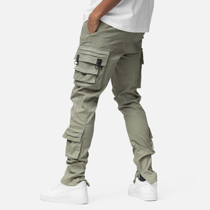 Men Cargo Pants High Quality Casual Multi Pocket Straight Leg Slim Fit Outdoor Fitness Workwear <b>Trousers</b> Long Pants - Product Image 2