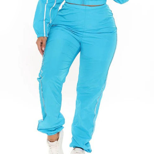 Conjunto Deportivo de 2 Piezas para Mujer, Chaqueta Cortavientos Sólida, Secado Rápido, Transpirable, Talla Grande, Cierre Frontal con Cremallera, Ligero, Impermeable - Product Image 3