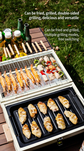 Parrilla portátil de carbón para acampar, de doble cara, plegable, para barbacoa al aire libre, para picnic y jardín, sin bandeja para hornear. - Product Image 6