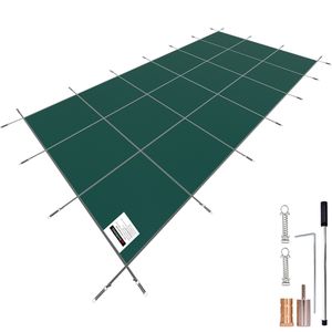 Copertura di Sicurezza Verde in Rete di PC Solido per Piscina Interrata Rettangolare 20x40ft per la Sicurezza Invernale della Piscina - Product Image 1