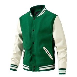 เสื้อแจ็คเก็ตฤดูหนาวผู้ชายแบบสั่งทำพิเศษ ไซส์ใหญ่ คอตั้ง สไตล์ Letterman Baseball Varsity ผ้าขนสัตว์ 100% แฟชั่นแนวสตรีท กันลม เป็นมิตรกับสิ่งแวดล้อม - Product Image 2