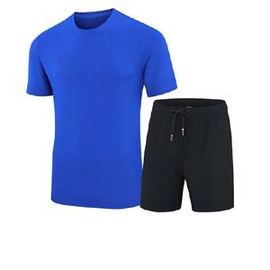 Nouveauté : Ensemble décontracté deux pièces pour homme, été, col rond, t-shirt à manches courtes, couleur unie, tricoté, séchage rapide, ensemble short - Product Image 2