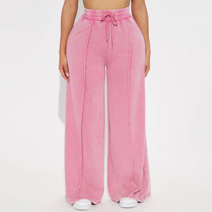 Women’s Wide Leg Sweatpants High Waist Drawstring Lounge Pants Ladies Loose Fit Fleece Sweatpants Casual Wide Leg Joggers Women - Product Image 5