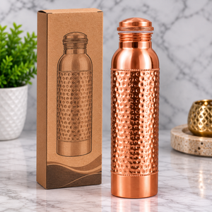 Bouteille élégante en cuivre pur martelé, étanche, avec design traditionnel chinois, idéale pour les voyages - Product Image 6