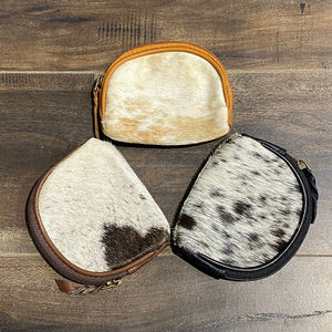 Vente chaude fermeture éclair sac à monnaie peau de vache en cuir véritable petit porte-monnaie 2022 nouveau arrivé Mini sac femmes changement sacs à main - Product Image 4