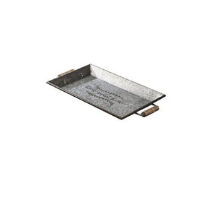 Nuevas Bandejas Decorativas Ovaladas de Metal Galvanizado de Zinc, Bandejas Organizadoras para Decoración del Hogar Estilo Rústico, Bandejas para Servir Apilables en Oferta - Product Image 3