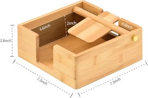 Porte-serviettes en bambou rustique haut de gamme, distributeur de papier absorbant en bambou plat avec bras lesté pour la restauration en gros - Product Image 6