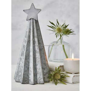 Galvanized Christmas Tree Star On Top Tableware Accent <b>Decorative</b> Rustic Farmhouse Christmas Showpiece <b>Object</b> Holiday Crafts - Product Image 1