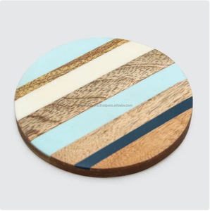 Ensemble de sous-verres en bambou durable avec logo personnalisé, design moderne carré, utilisation à domicile, à l'hôtel, au restaurant, couleur et taille personnalisées disponibles - Product Image 2