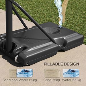 Sistema da basket autoportante da 3 metri con tabellone infrangibile da 119 cm e ruote, per uso esterno in parchi, con cerchio e rete mobili - Product Image 6