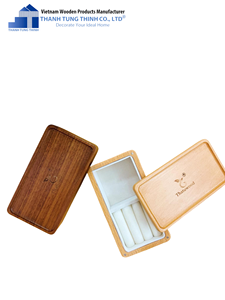 Handmade Eco-Friendly Acacia Wood Jewelry <b>Box</b> Laser Engraving for Rings Bracelets-Vietnam Manufacturer THANH TUNG THINH CO LTD - Product Image 5
