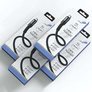 Caja de Papel Reciclable de Diseño Personalizado con Impresión Clara para Cable de Carga de Teléfono Micro B USB-C - Product Image 1