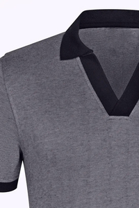 Chemises personnalisées en gros pour hommes avec logo brodé, vêtements de sport décontractés de marque, en tissu tricoté anti-plis, motif uni imprimé - Product Image 2