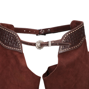 BAND BROTHERS - Chaps Vaqueros de Cuero Genuino 100% Suave y Transpirable para Hombre, de Alta Calidad, con Hebillas y Flecos Personalizables, para Equitación - Product Image 5