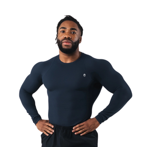 Men Compression <b>Long</b> <b>Sleeve</b> Athletic Shirt Stretch Fit Quick Dry Performance <b>Top</b> for <b>Workout</b> Training - Product Image 2