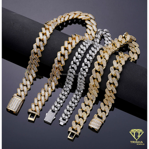 Collier unisexe haut de gamme en moissanite et diamant, chaîne lourde en argent sterling 925, bijoux hip-hop - Product Image 5