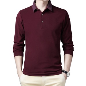 เสื้อโปโลแขนยาวคอปกผู้ชายเสื้อโปโลลำลองสีพื้นเสื้อแฟชั่นใหม่ฤดูใบไม้ร่วงและฤดูใบไม้ผลิ - Product Image 1