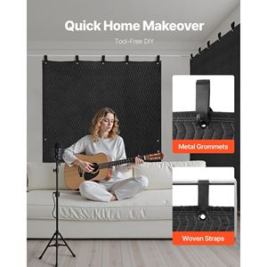Tende Insonorizzanti 80 X 48 Pollici con Occhielli, Pannelli Acustici per Studio, Coperte Fonoassorbenti per un Migliore Controllo del Suono in Studio - Product Image 6