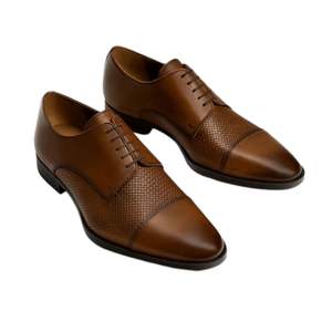 Chaussures en cuir de style Oxford pour hommes, bout rond, fabricant en gros, OEM, exportation européenne classique - Product Image 4