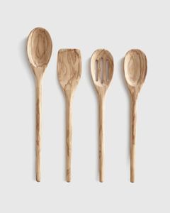 Juego de cucharas de cocina de madera maciza con espátula, cuchara para sopas, espátula para voltear y cuchara para mezclar, para cocinar, hornear y preparar alimentos - Product Image 5