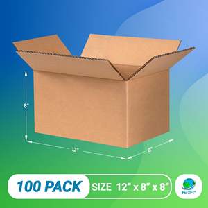 Confezione 100 cartone ondulato marrone scatole di spedizione 12x8x8 Organizer per la casa per libri articoli per la casa - Product Image 2