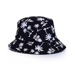 Custom Embroidered Logo High Quality Cotton 100% Cotton Casual Adjustable <b>Black</b> <b>White</b> Reversible Unisex Bucket <b>Hat</b> - Product Image 1