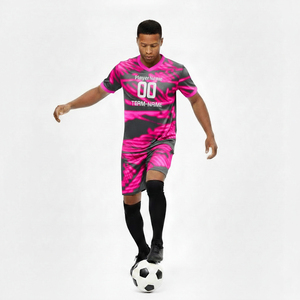 Maillot de football personnalisé OEM, 100 % polyester, pour adulte, manches courtes, respirant, séchage rapide, écologique. - Product Image 6