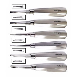 Elevadores Dentales para Extracción de Dientes, Juego de 6 Instrumentos Quirúrgicos de Precisión para Elevación de Raíces Atraumática, Acero Inoxidable - Product Image 6