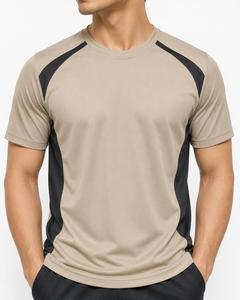Men's Beige Black <b>Raglan</b> Sleeve T-Shirt O-Neck Regular Fit Quick Dry Knitted Polyester/Cotton Eco-Friendly 300g Casual Sporty - Product Image 1