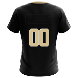 Jersey de Fútbol Americano Negro Personalizado para Hombre, Cuello en V, Manga Corta, Absorbe la Humedad, Uniforme de Equipo, OEM, ODM, Jersey Deportivo Personalizado - Product Image 6