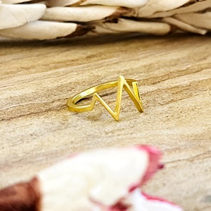 Buyer Favorite Geometric Wave <b>Ring</b> Minimalist Brass <b>Ring</b> for Women 18k Gold Plated <b>Dainty</b> Chevron Jewelry for Wholesale/OEM/ODM - Product Image 5