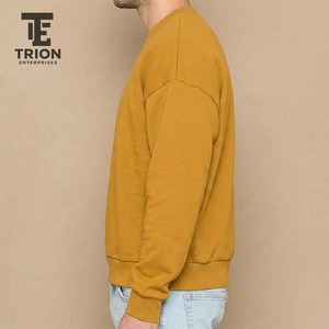 Custom Made Men's Winter Wear 100% Cotton Heavyweight Crewneck Zipper-Up Oversized Windproof Sweatshirt <b>Applique</b> Embroidered - Product Image 3