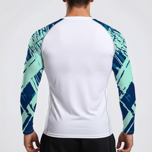 <b>Men</b> Long Sleeve Rash Guard <b>Compression</b> <b>Shirt</b> Quick Dry Breathable MMA Fight Top Custom Logo - Product Image 2