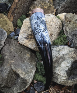 ไวกิ้งฮอร์นดื่มสุดหรูแกะสลักแบบอินเดียงานหัตถกรรมธรรมชาติทำมือของแท้จากงานฝีมือมากมาย - Product Image 4