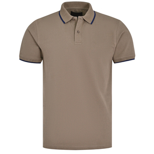Chemises polo pour hommes à manches courtes, en tricot uni 100% coton, avec empiècements asymétriques, style streetwear, tendance décontractée, design à col - Product Image 1