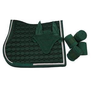 Tapis de selle d'équitation personnalisé style dressage avec tissu polaire, fabrication pakistanaise, couverture pour cheval avec boucle - Product Image 1