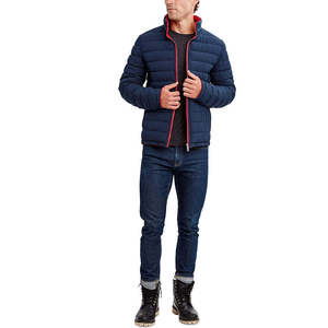 2024 Men's Lightweight Red Puffer Jacket Quilted Slim Fit Winter Coat <b>Thermal</b> Windproof Outdoor Casual Padded Zipper Outerwear - Product Image 5