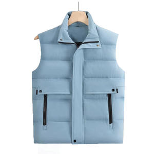 Custom Logo Unisex Padded Outdoor Sleeveless <b>Jacket</b> Men's Glossy Puffer Vest Men's Winter Coat - Product Image 1