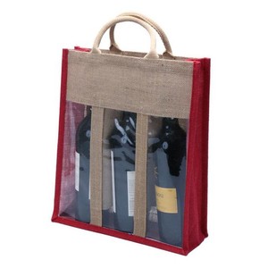 Sac à vin personnalisé écologique pour 6 bouteilles Matériau en jute élégant pour offrir des cadeaux élégants Vente au meilleur prix - Product Image 6