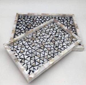 Plateau Feng Shui de Luxe Fait Main Écologique avec Incrustations en Os – Design Décoratif Élégant, Qualité Supérieure pour la Maison et la Cuisine (Idéal pour Servir) - Product Image 2